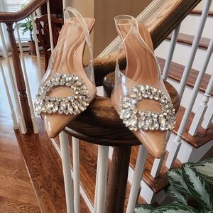 Elegant Tan Embellished Women's Shoes From Zara